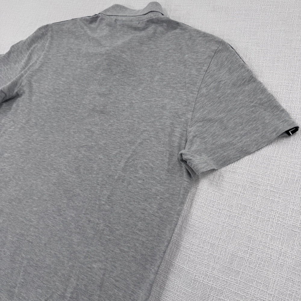 Lacoste Mens Medium Regular Fit Polo Shirt Gray Logo Tape Shoulder Sleeve - Picture 6 of 10